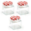 Vaso barattolo boccaccio base quadrata vetro 60 ml con tappi x alimenti conserve