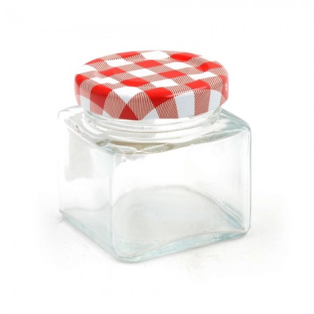 Vaso barattolo boccaccio base quadrata vetro 60 ml con tappi x alimenti conserve
