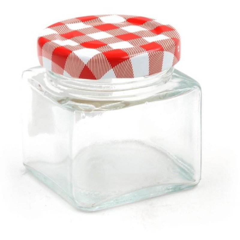 Hongu Vaso barattolo boccaccio base quadrata vetro 60 ml con tappi ...