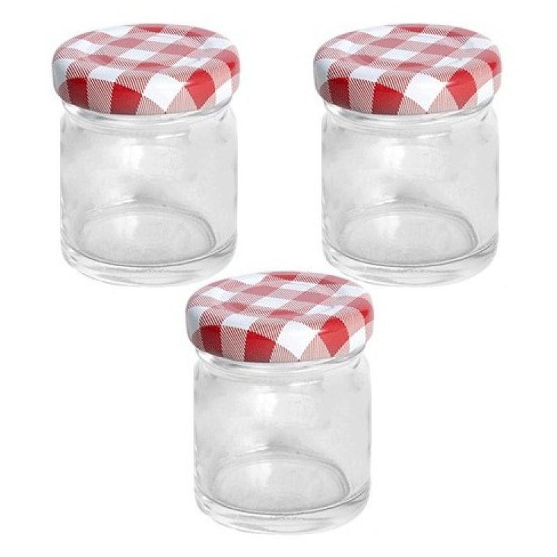 Hongu Vaso barattolo boccaccio base circolare vetro 45 ml con tappi...