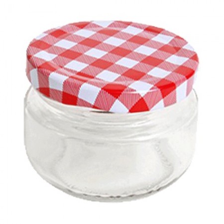 Vaso barattolo boccaccio base circolare vetro 140 ml con tappi x alimenti conserve
