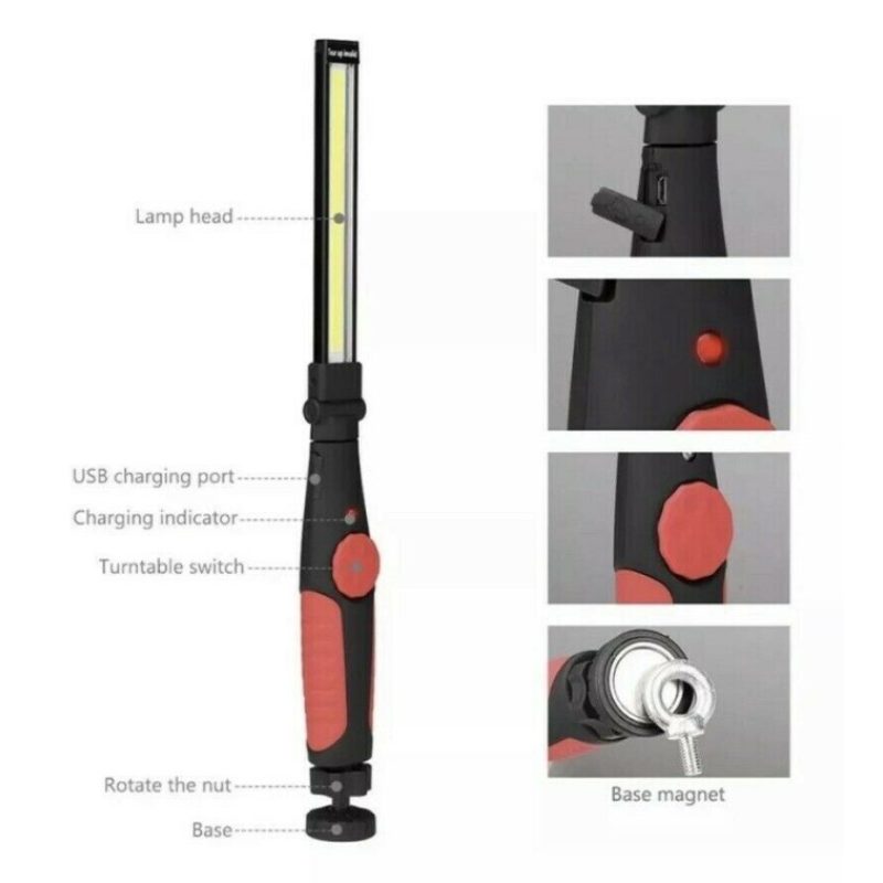 Driwei lampada da lavoro portatile a led con calamita luce bianco g...