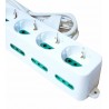 Multipresa ciabatta elettrica 12 posti 4 schuko+8 bipasso prese da 220V con interruttore colore bianco