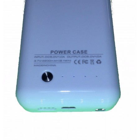 Cover Caricabatteria Bianca iPhone5G 5C 5S Batteria Supplementare Power Bank