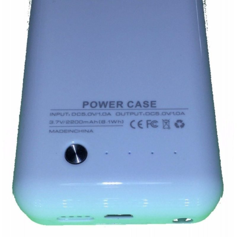 Cover Caricabatteria Bianca iPhone5G 5C 5S Batteria Supplementare Power Bank