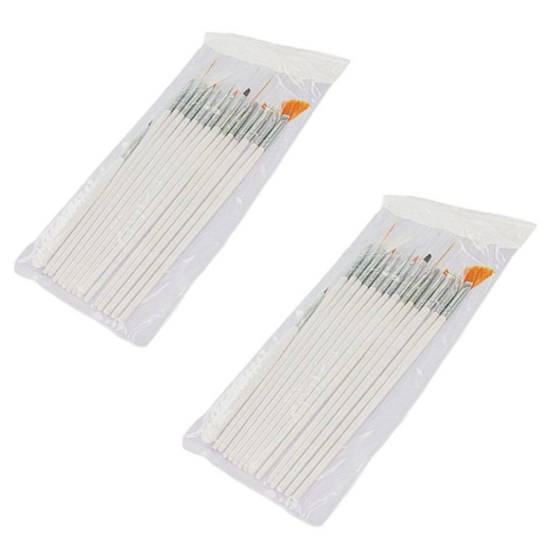 2 set 15 pennelli di precisione manicure ricostruzione decorazione unghie nail