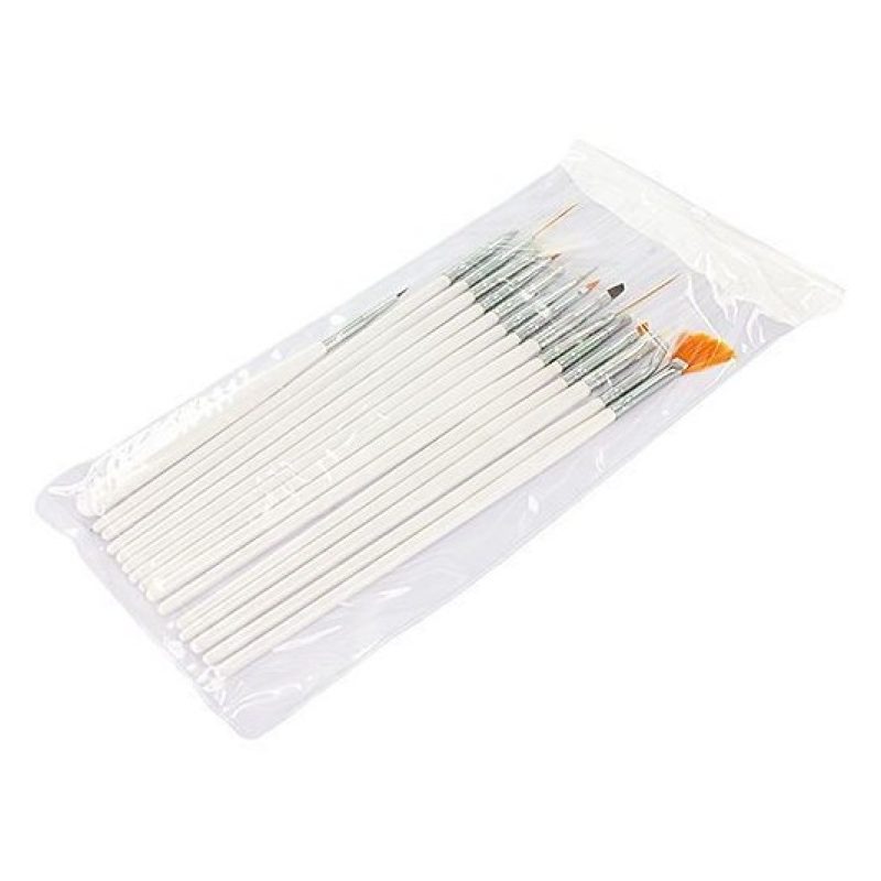 2 set 15 pennelli di precisione manicure ricostruzione decorazione unghie nail