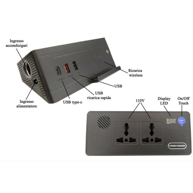 Hongu Multipresa caricabatterie da auto accendisigari USB wireless ...