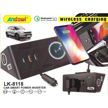 Multipresa caricabatterie da auto accendisigari USB wireless stazione ricarica