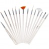 2 set 15 pennelli di precisione manicure ricostruzione decorazione unghie nail
