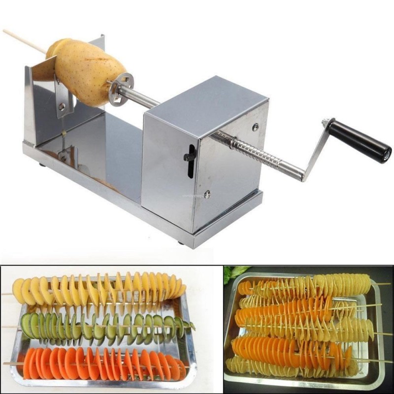 Taglia affetta patate a spirale in acciaio inox professionale chips ricciolo
