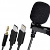 Hongu Microfono lavalier lighting aux miscro usb smartphone cellula...