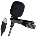 Microfono lavalier lighting aux miscro usb smartphone cellulare registrare interviste voce
