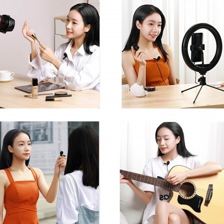 Microfono lavalier lighting aux miscro usb smartphone cellulare registrare interviste voce