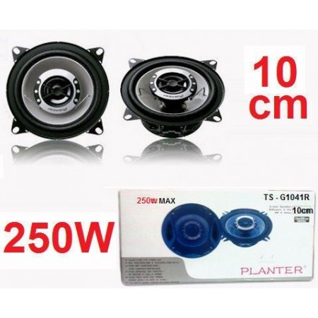 Coppia casse auto audio 250 WATT 2 vie 10 CM altoparlanti stereo sub woofer