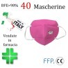 SaniWorld 40x MASCHERINE FFP2 ITALIANE CERTIFICATE CE COLORE ROSA P...