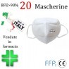 SaniWorld 20x MASCHERINE FFP2 ITALIANE CERTIFICATE CE COLORE BIANCO...
