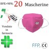SaniWorld 20x MASCHERINE FFP2 ITALIANE CERTIFICATE CE COLORE ROSA P...