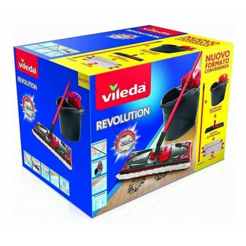 Vileda Vileda revolution box sistema lava pavimenti 2 ricambi lavag...