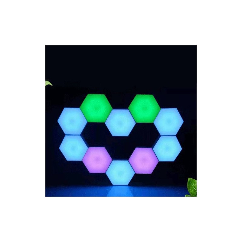 3 faretti esagonale RGB lampada luce a led  telecomando controllo remoto armadio