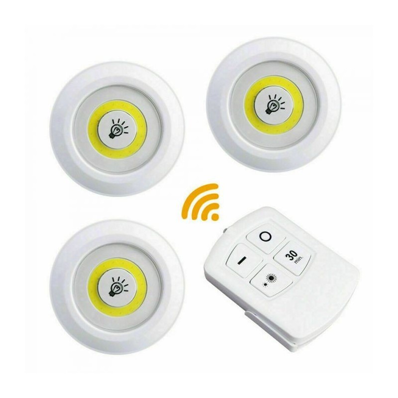 3x faretto lampada punto luce a LED con telecomando controllo remoto armadio