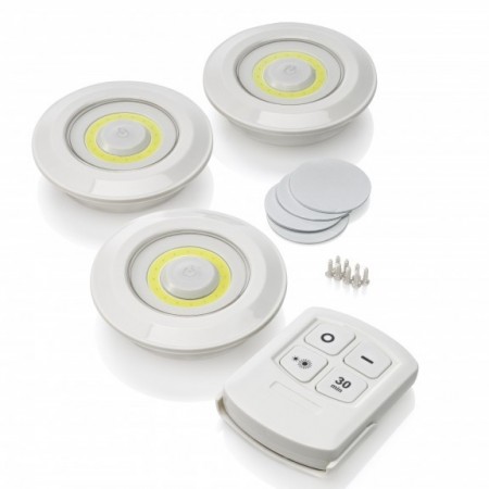 3x faretto lampada punto luce a LED con telecomando controllo remoto armadio