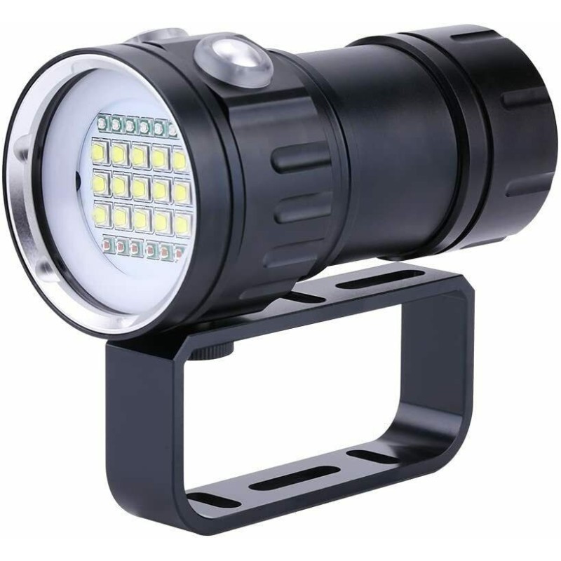 Torcia sub subacquea 20000 lumen manico caricatore immersioni scuba...
