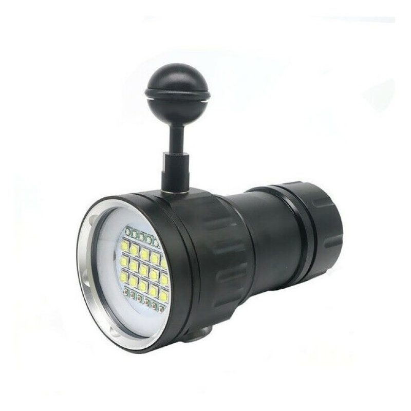 Torcia sub subacquea 20000 lumen manico caricatore immersioni scuba...