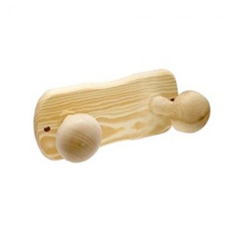 Appendiabiti attaccapanni a parete legno 2 posti ganci giacche vestiti da muro