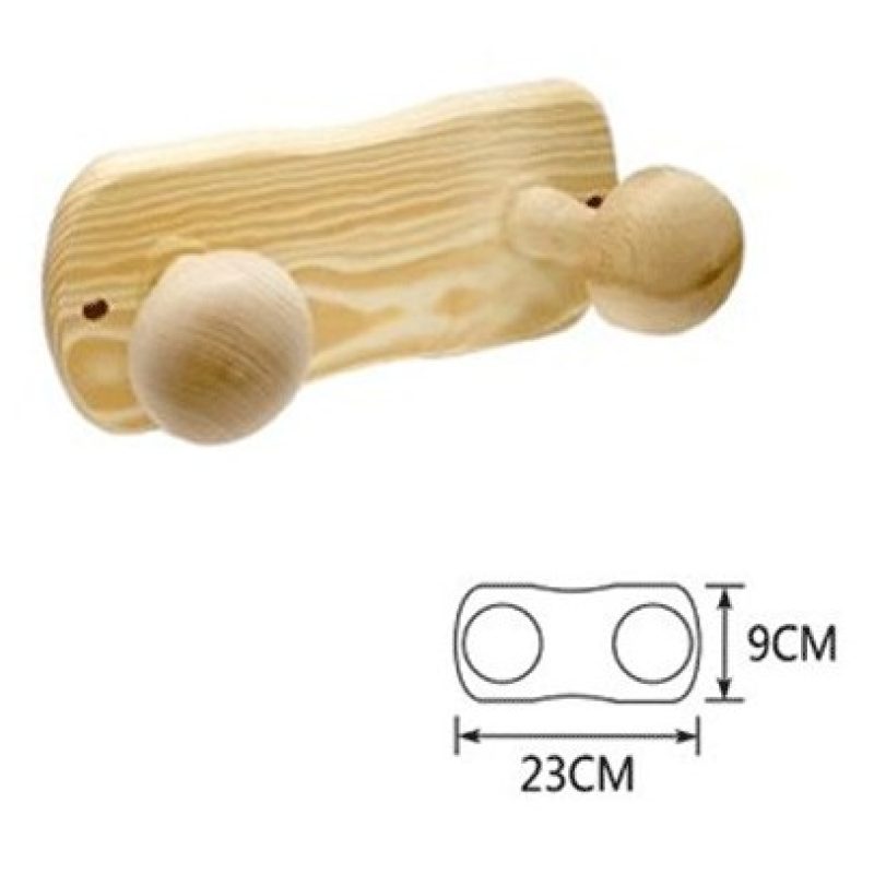 Hongu Appendiabiti attaccapanni a parete legno 2 posti ganci giacch...