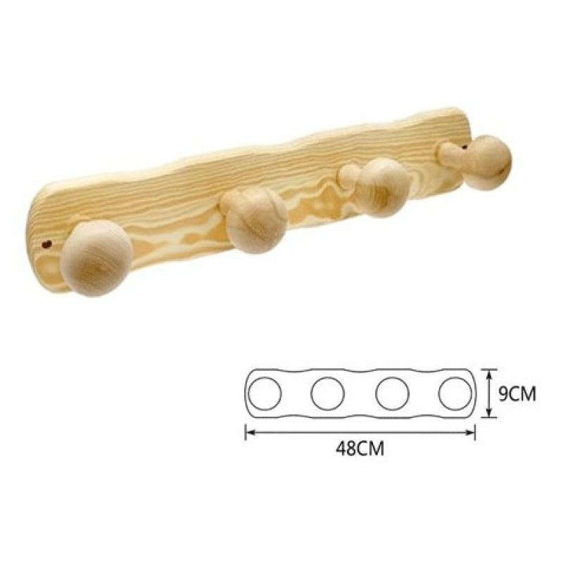 Hongu Appendiabiti attaccapanni a parete legno 4 posti ganci giacch...