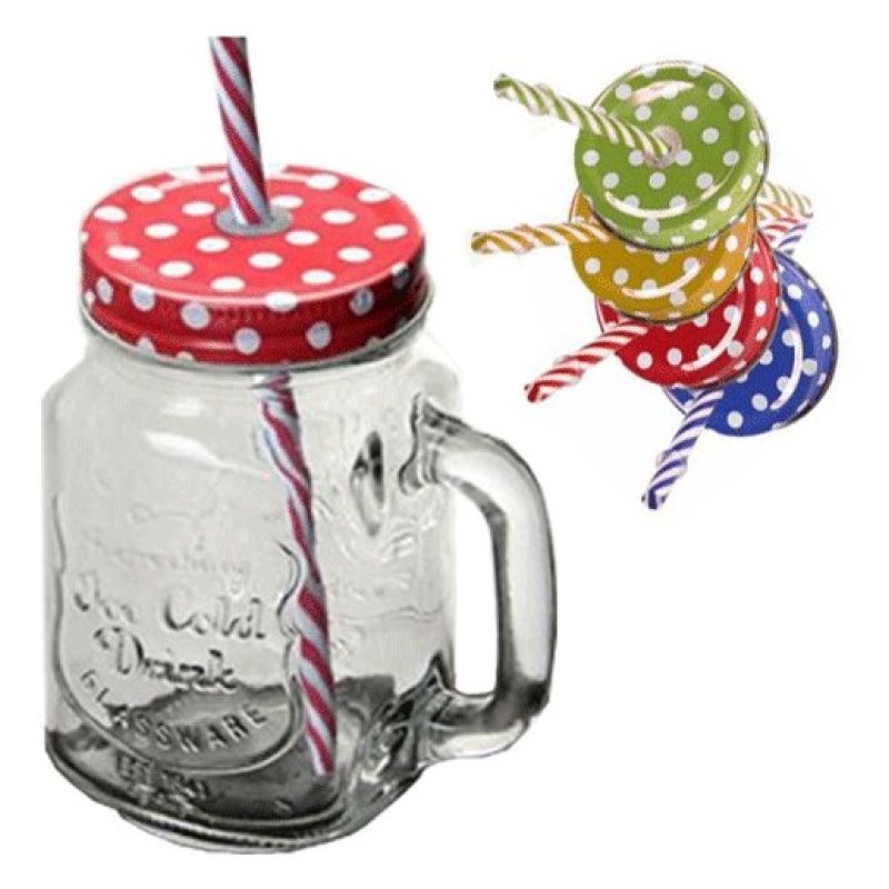 Hongu Bicchieri bicchiere vetro brocca con manico multicolore set 2...