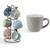 Hongu Set 6 tazze caffè 100 ml ceramica con stand colori assortiti ...
