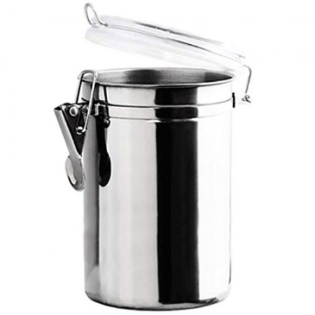 Barattolo acciaio tappo ermetico contenitore caffe zucchero sale 10x7.4/11/16 cm