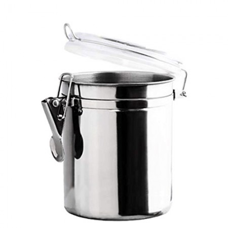 Barattolo acciaio tappo ermetico contenitore caffe zucchero sale 10x7.4/11/16 cm