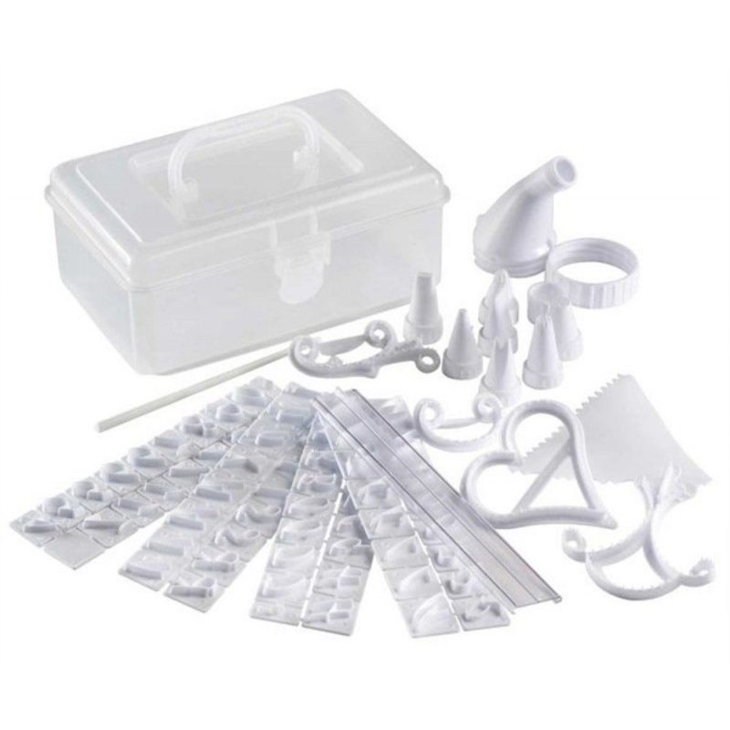 Set per decorare torte 100 pezzi in valigetta + sac à poche decorazione torte