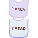 12x Bavaglino i love mum/dad carino bambino bambina neonato neonata bavaglio