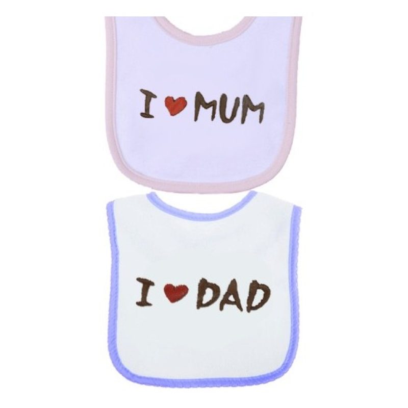 Hongu 12x Bavaglino i love mum/dad carino bambino bambina neonato n...