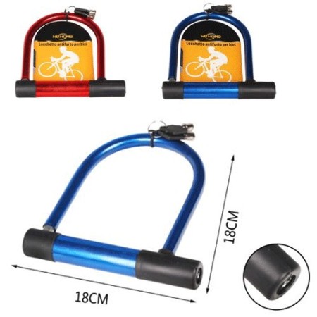 Lucchetto U antifurto moto bici elettrica arco rigido catena sicurezza 18x18 cm