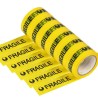 Hongu 6 rotoli nastro adesivo giallo scritta fragile 70m x 48mm sil...
