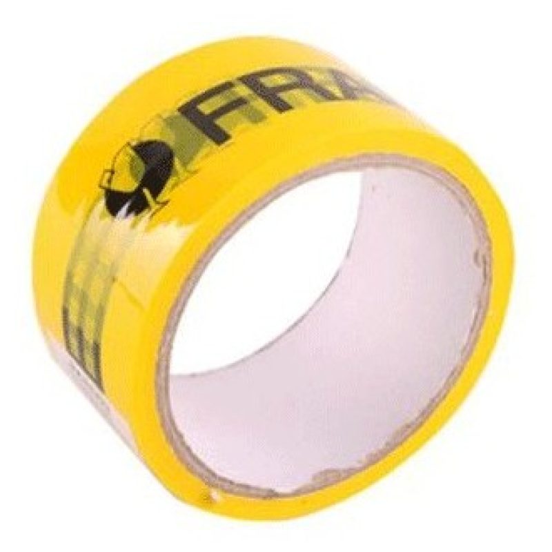 Hongu 6 rotoli nastro adesivo giallo scritta fragile 30m x 48mm sil...