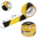 6 rotoli nastro adesivo segnaletico nero giallo 70m x 48mm silenzioso attenzione