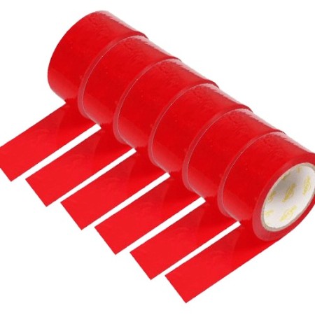 6 rotoli nastro adesivo rosso 70m x 48mm silenzioso imballaggio rotolo imballo