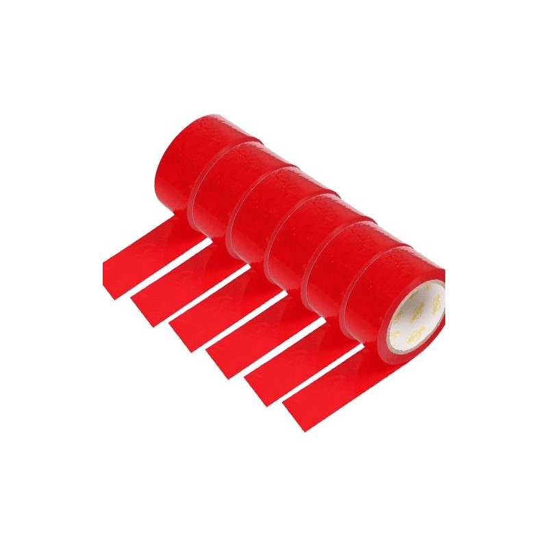 6 rotoli nastro adesivo rosso 70m x 48mm silenzioso imballaggio rotolo imballo