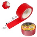 6 rotoli nastro adesivo rosso 70m x 48mm silenzioso imballaggio rotolo imballo