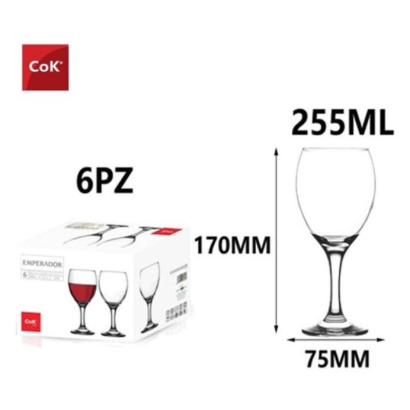 Hongu Set Cok Calice Copa Emperador 25 cl per Vino bianco rosso acq...