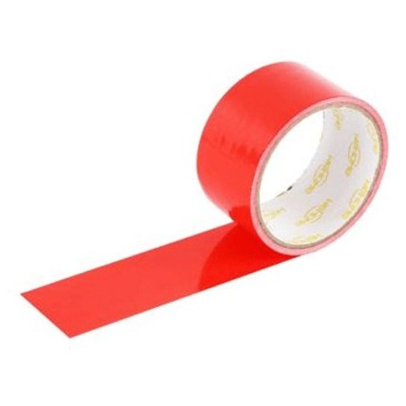 Hongu 6 rotoli nastro adesivo telato rosso 5m x 48mm silenzioso imb...