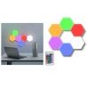 Hongu Set 6/3pz luci da parete LED RGB esagonali applique con telec...