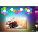Set 6/3pz luci da parete LED RGB esagonali applique con telecomando multicolore