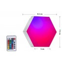 Set 6/3pz luci da parete LED RGB esagonali applique con telecomando multicolore